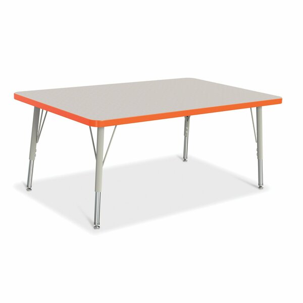 Jonti-Craft Berries Rectangle Activity Table, 30 in. x 48 in., E-height, Freckled Gray/Orange/Gray 6473JCE114
